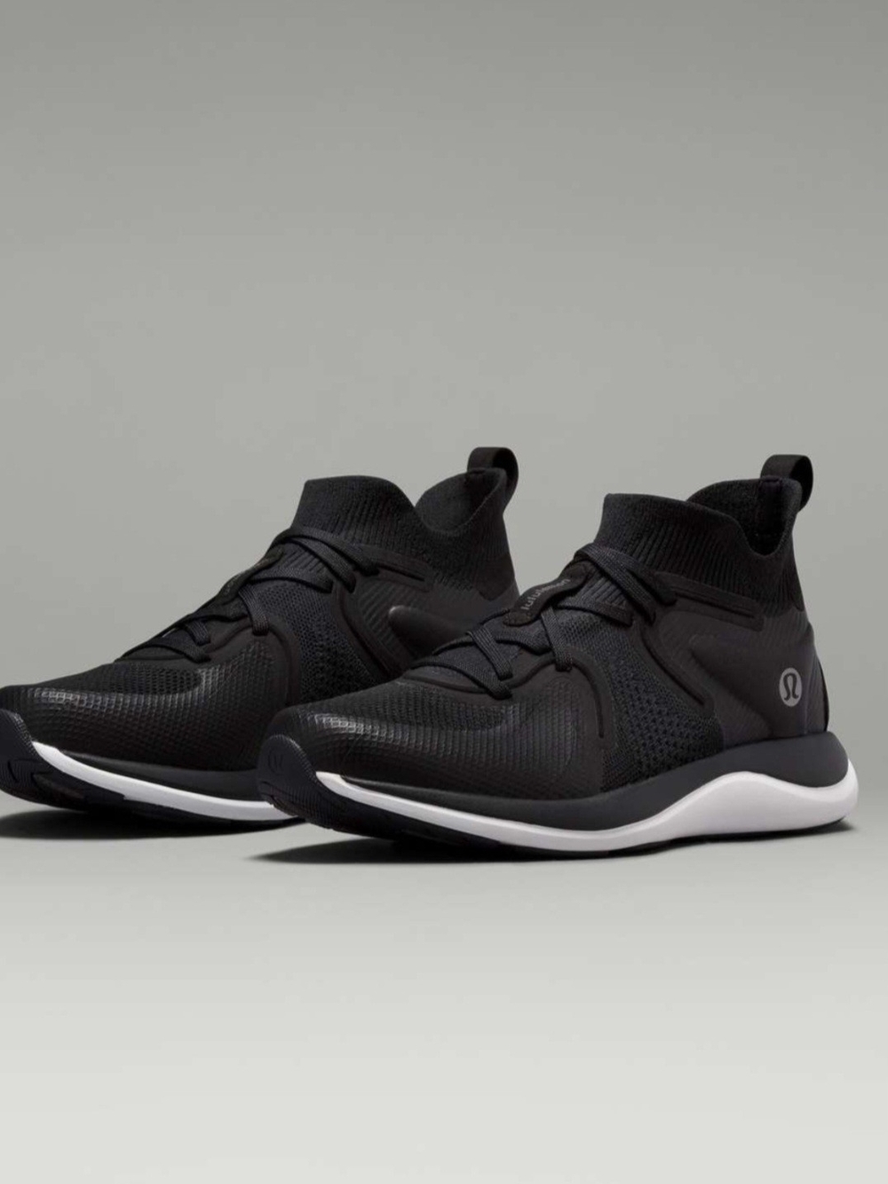 lululemon athletica Men's And Women's Black Athletic Sock-Style Training Shoes